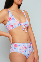 Floral and Striped Bikini Set, Swimsuit - The Ivory Closet