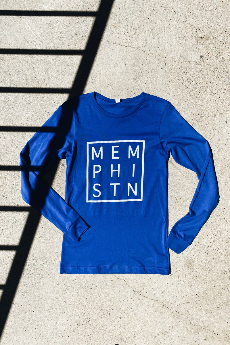 Blue Memphis TN Long Sleeve Tee